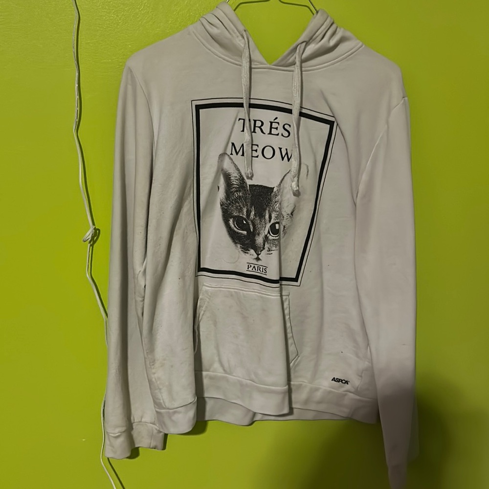 white cat hoodie